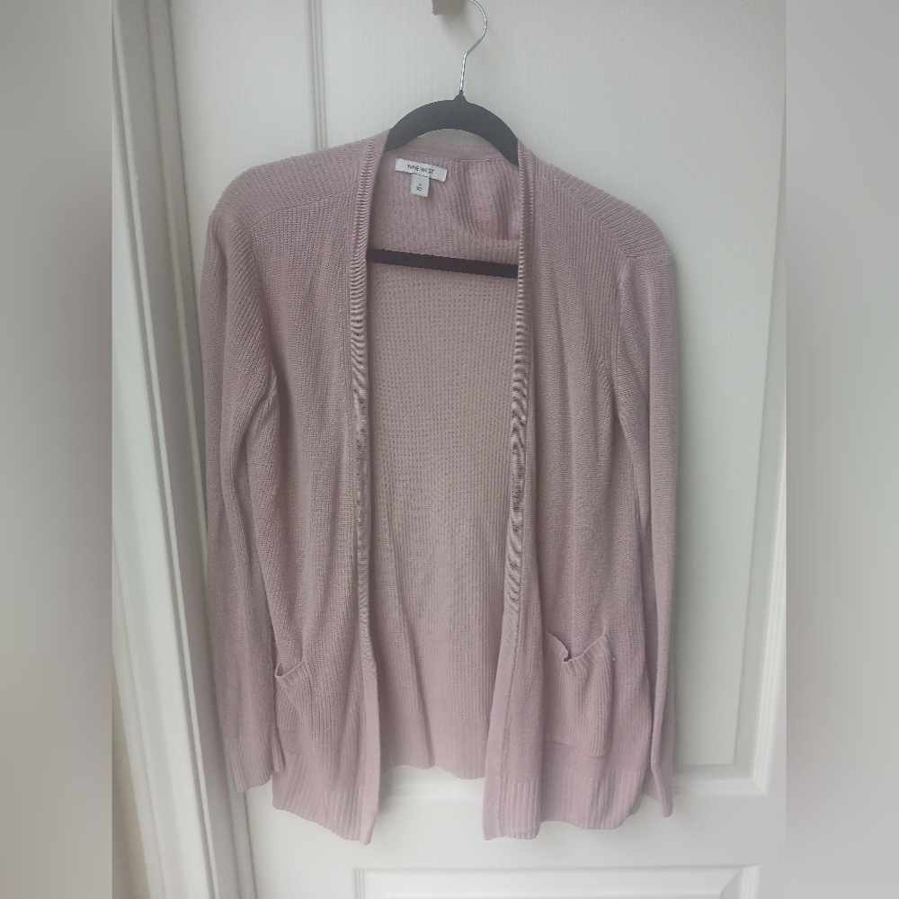 3/$15 Nine West Light Pink Open-Front Cardigan Size Small
